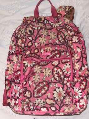 Vera Bradley Pink Floral Quilted Bookbag